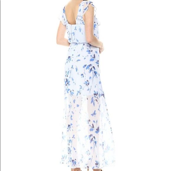 NINE WEST Floral Ruffle Faux Wrap Maxi Dress - Picture 12 of 12